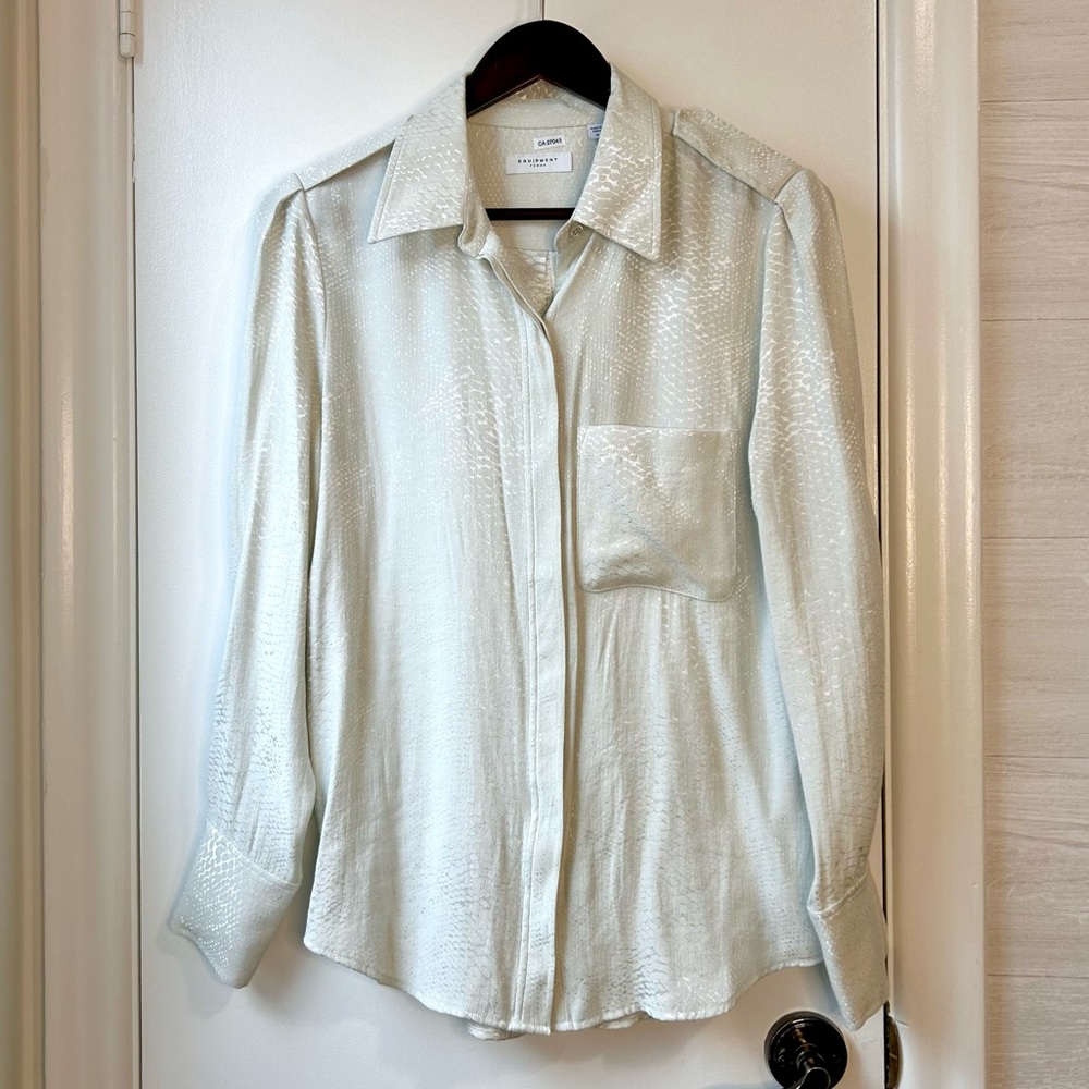 New Equipment Femme Pale Mint Green Blouse